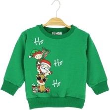 Ho Ho Baskılı Yılbaşı Çocuk  Sweatshirt