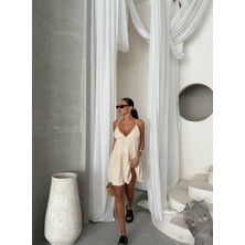 Butik Askılı Brode Mini Elbise