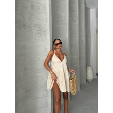 Butik Askılı Brode Mini Elbise