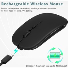 Ata Elektronik Slim Kablosuz Mouse Fare Wireless maus 4 Tuşlu Renk Sessiz Şarj Edilebilir Dpı Kontrol