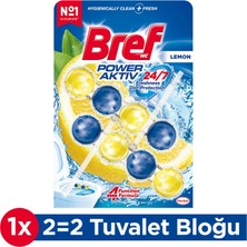 Bref Power Aktiv Katı Klozet Blok Limon Kokulu 2'li Paket