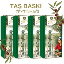 nükte 4 Adet Taş Baskı Erken Hasat Soğuk Sıkım 0,3 Dizem-486 Polifenol Zeytinyağı -5 lt