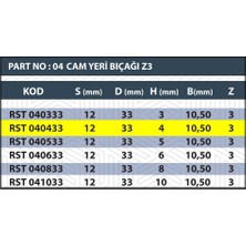 4mm Cam Yeri Bıçağı Z3 (3 Ağızlı)