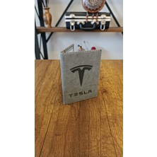 Efe Deri Tesla  Deri Dikişli Araç Ruhsat Kılıfı Kabı Oto Ruhsatlık Araba Ruhsat Koruyucu