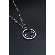 Had Safha Accessories Minimal Gülen Yüz- Smile Düz Zincir Kolye