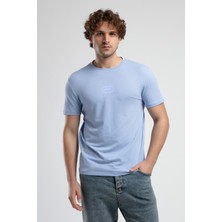 Ecko Unltd. ECKO UNLTD Johnson Mavi Bisiklet Yaka Baskılı Standard Fit Erkek Tshirt