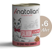 Anatolian Premium Adult Salmon Somonlu Yetişkin Kedi Konservesi 400 gr 6 Adet