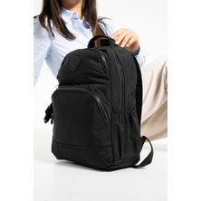 Çanta Trend Sanmorris  Suya Dayanıklı Kumaş Laptop Bölmeli 3 Gözlü Siyah Renkli Okul Seyahat Sırt Çantası