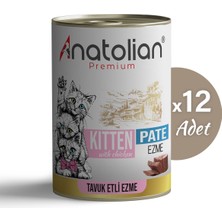 Anatolian Premium Kitten Chicken Pate Tavuklu Ezme Yavru Kedi Konservesi 400 gr x 12 Adet