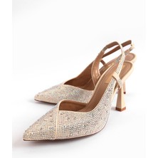 Liza Shoes Merlin Kadın Saten Taşlı Topuklu Ayakkabı  A001-024-K004