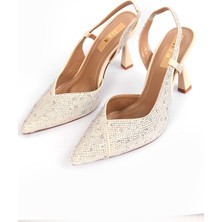 Liza Shoes Merlin Kadın Saten Taşlı Topuklu Ayakkabı  A001-024-K004