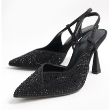 Liza Shoes Merlin Kadın Saten Taşlı Topuklu Ayakkabı  A001-024-K004