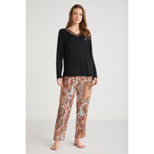 Penye Mood Etnik Desenli Pijama Takımı