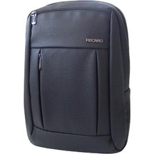 TahTicMer Recaro Sırt Çantası Laptop Bölmeli Suni Deri Erkek Kadın Unisex Outdoor Gezi Spor Okul Sırt Çantası Su Geçirmez 45X30X15CM Siyah RCR501