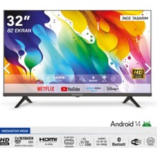 Mediastar 32" 82 Ekran Uydu Alıcılı HD Ready Android  LED TV