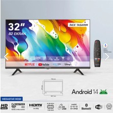 Mediastar 32" 82 Ekran Uydu Alıcılı HD Ready Android  LED TV