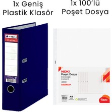 Tigra 1 Adet  Geniş Klasör 1 Adet Noki 100'LÜ Poşet Dosya Ofis Seti
