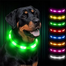 Fuhao Shop A Yeşil Stil Maksimum Boyut 70CM USB Şarj Edilebilir Parlak Işıklı LED Köpek Tasması, Yavru Küçük Orta Büyük Köpekler ve Kediler Için Flaş Işıklar (Yurt Dışından)