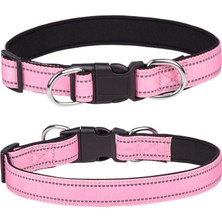 Fuhao Shop A Pembe Tarzı M Boyun 31-50CM Yansıtıcı Hayvan Tasması Çift D Halkalı Naylon Ayarlanabilir Köpek Tasması Patlamaları Önlemek Için Orta ve Büyük Köpekler Için Uygun Aksesuarlar (Yurt Dışından)