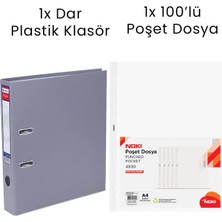 Tigra 1 Adet  Dar Klasör 1 Adet Noki 100'LÜ Poşet Dosya Ofis Seti