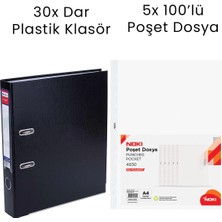 30 Adet Tigra Geniş Klasör 5 Adet Noki 100'LÜ Poşet Dosya Ofis Seti