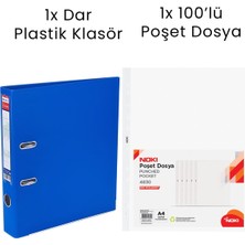 Tigra 1 Adet  Dar Klasör 1 Adet Noki 100'LÜ Poşet Dosya Ofis Seti