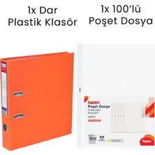 Tigra 1 Adet  Dar Klasör 1 Adet Noki 100'LÜ Poşet Dosya Ofis Seti
