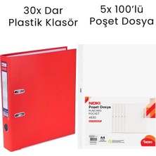 Tigra 30 Adet  Geniş Klasör 5 Adet Noki 100'LÜ Poşet Dosya Ofis Seti