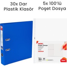 Tigra 30 Adet  Geniş Klasör 5 Adet Noki 100'LÜ Poşet Dosya Ofis Seti