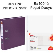 Tigra 30 Adet  Geniş Klasör 5 Adet Noki 100'LÜ Poşet Dosya Ofis Seti