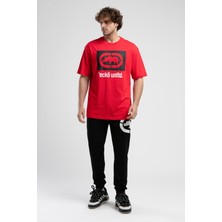 ECKO UNLTD Ithaca Kırmızı Bisiklet Yaka Nakışlı Oversize Erkek Tshirt