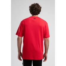 ECKO UNLTD Ithaca Kırmızı Bisiklet Yaka Nakışlı Oversize Erkek Tshirt