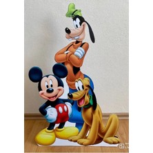 Okart Tasarım Mickey Mouse, Goofy ve Pluto Masaönü Ayaklı Pano