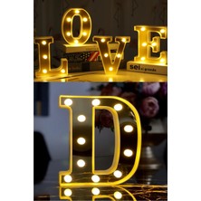Dekoratif LED Işıklı 3D Harf Büyük Boy (22 Cm) Organizasyon Doğum Günü Kutlama Parti Eğlence