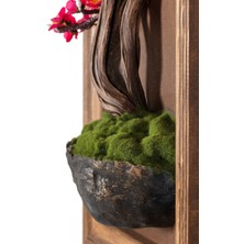 Timber Bonsai Tablaeu -2-1 - Masif Ahşap Çerçeveli 3 Boyutlu Yapay Ağaç Tablosu 33X60 cm