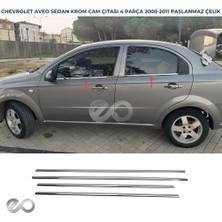 Ebal Oto Chevrolet Aveo Sedan Krom Cam Çıtası 4 Parça P.Çelik 2005-2011