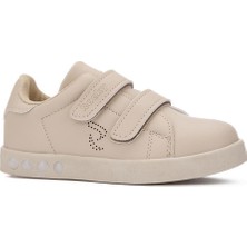 Bej Cırtlı Ortopedik Çocuk Işıklı Sneaker