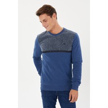 Tony Montana Kadife Selanik Parça Desenli Bisiklet Yaka Sweatshirt- KS-1672