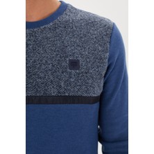 Tony Montana Kadife Selanik Parça Desenli Bisiklet Yaka Sweatshirt- KS-1672