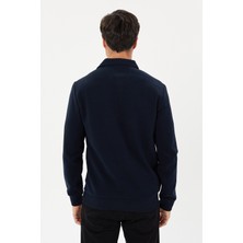 Tony Montana Kadife Selanik Parça Desenli Polo Yaka Sweatshirt- KS-1670