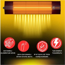 Halojen Soba Infrared Termostatlı Isıtıcı 1800W