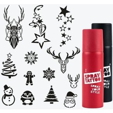 One Spray Tattoo Yeni Yılın En Sevilen Şablon Seti + Kırmızı ve Siyah Sprey