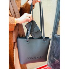 Kadın Büyük Boy Iyah Omuz Askılı Çanta ve Cüzdan Kombini