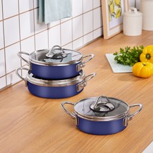 Karaca Ateş Emaye 6 Parça Omlet Sahan Set Lacivert