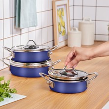 Karaca Ateş Emaye 6 Parça Omlet Sahan Set Lacivert