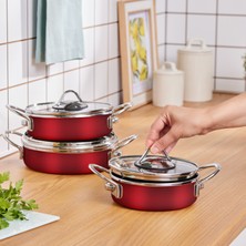 Karaca Ateş Emaye 6 Parça Omlet Sahan Set Bordo