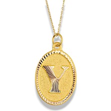 14 Ayar Altın Vintage Y Harf Kolye 1.30 gr