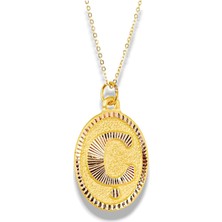 14 Ayar Altın Vintage Ç Harf Kolye 1.30 gr