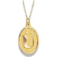 14 Ayar Altın Vintage Ü Harf Kolye 1.30 gr