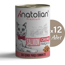 Anatolian Premium Adult Salmon Somonlu Yetişkin Kedi Konservesi 400 gr x 12 Adet